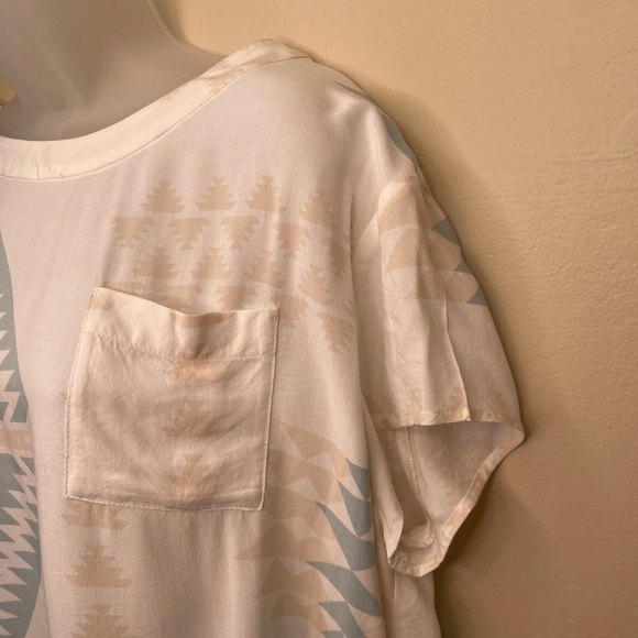 Pendleton | Juniper Seafoam Aztec Tribal Heritage Soft Thin Lightweight Boxy Top - Picture 6 of 11